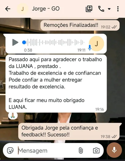 Depoimento de Jorge, de Goias: trabalho de excelencia e de confianca
